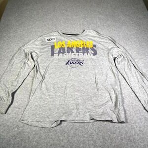 Los Angeles Lakers Basketball Shirt Mens Large Heather Gray NBA UNK Long Sleeve